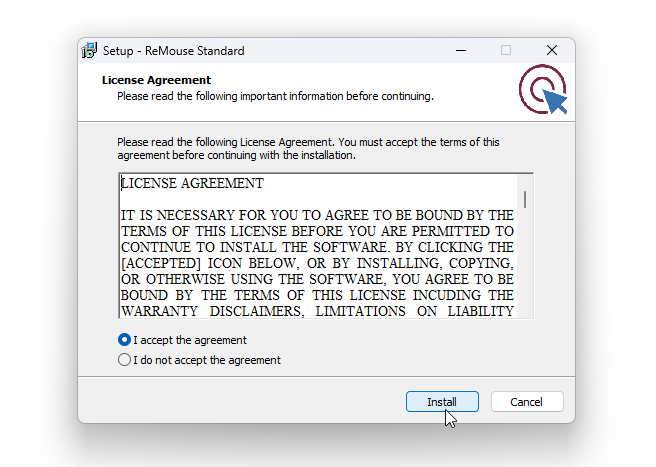 A setup wizard for a different vendor's product, offered as a TinyTask installer
