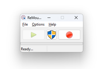 The other program's toolbar, showing three unlabelled buttons
