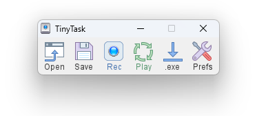 The TinyTask toolbar running with no installation